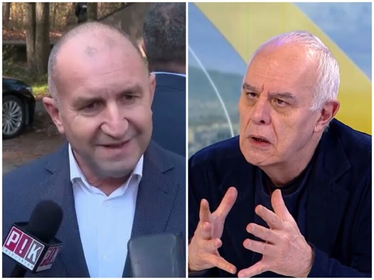 Андрей Райчев, комисар, представящ Радевия проект, в информационната агенция ПИК -